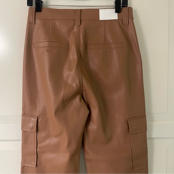 PISTOLA Cassie Brown Faux-Leather Cargo Pants 20981 - Picture 6 of 11